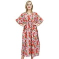 thumbnail image 1 of Bimba Robe Longue Maxi Kaftan en Coton à Fleurs Lavande pour Femme Caftan-8, 1 of 1