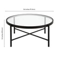 thumbnail image 5 of Pemberly Row Metal 36" Round Glass Top Coffee Table in Black and Bronze, 5 of 7