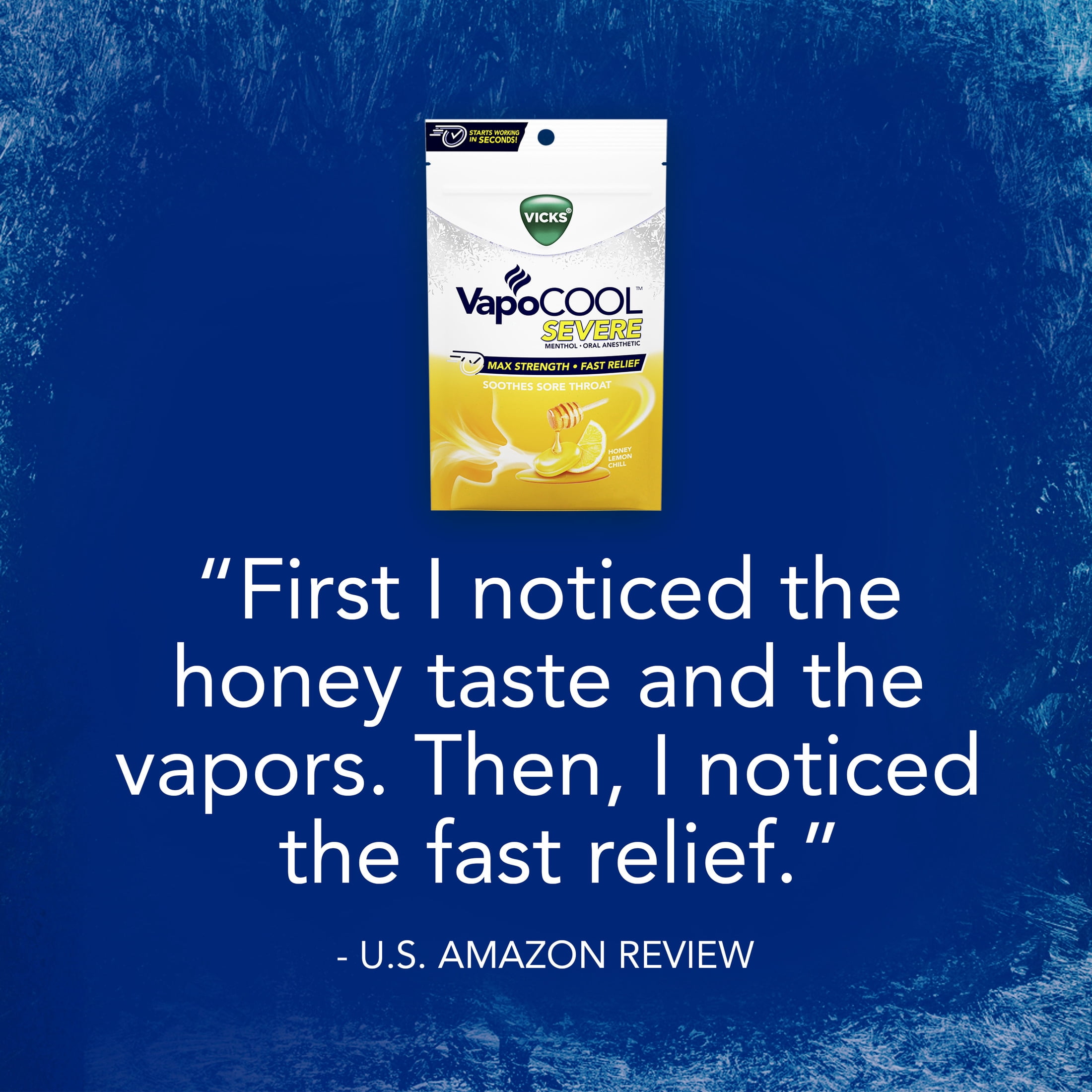 Vicks VapoCOOL SEVERE Menthol Drops, Cold Medicine for Sore Throat Remedy, Honey Lemon, 225 Count
