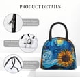 thumbnail image 4 of Balery Starry Night Sunflower Field Bolsa de Almuerzo para Mujeres, Caja de Almuerzo, Bolsa de Almuerzo Pequeña Impermeable, Tote de Almuerzo Reutilizable con Gran Capacidad, 4 of 6
