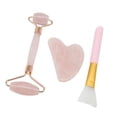 thumbnail image 1 of Set de masaje facial HUOGUO Pink Crystal Roller Jade Massager, 1 of 5