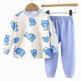 thumbnail image 4 of HCNTES Toddler Baby Boy Fall Winter Clothes Long Sleeved Pullover Shirt + Pants 2 Pcs Casual Dailywear & Loungewear Outfits Set For Kids(Light Blue,6-12 Months), 4 of 4
