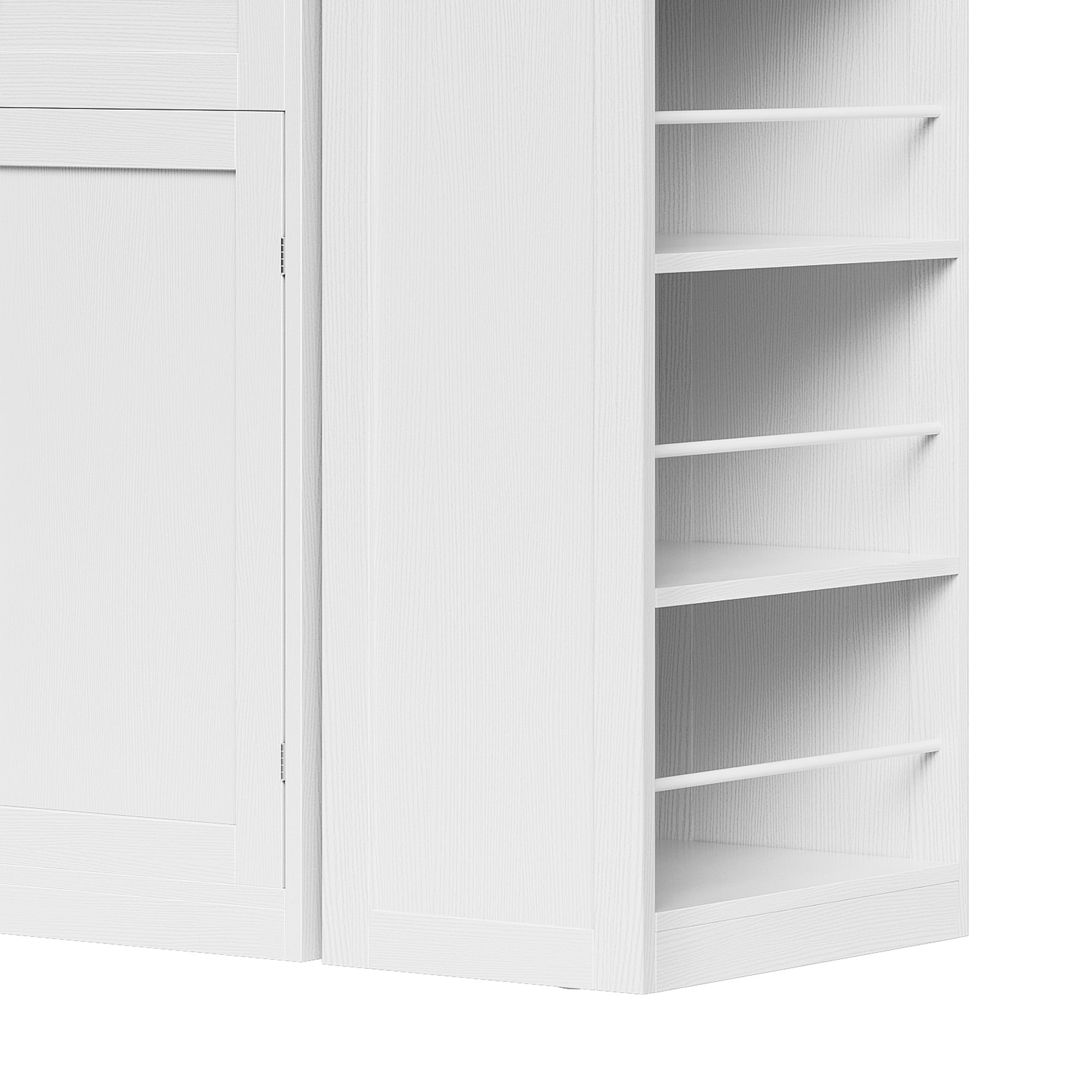 Uforic Extendable Kitchen Island with Power Outlets & 2 Stools, Kitchen Island Cart with Trash Storage Compartment, White