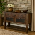 thumbnail image 6 of Flint Sideboard Buffet Console, 2 Doors, 3 Drawer, Shelf, Rustic Brown, 6 of 7