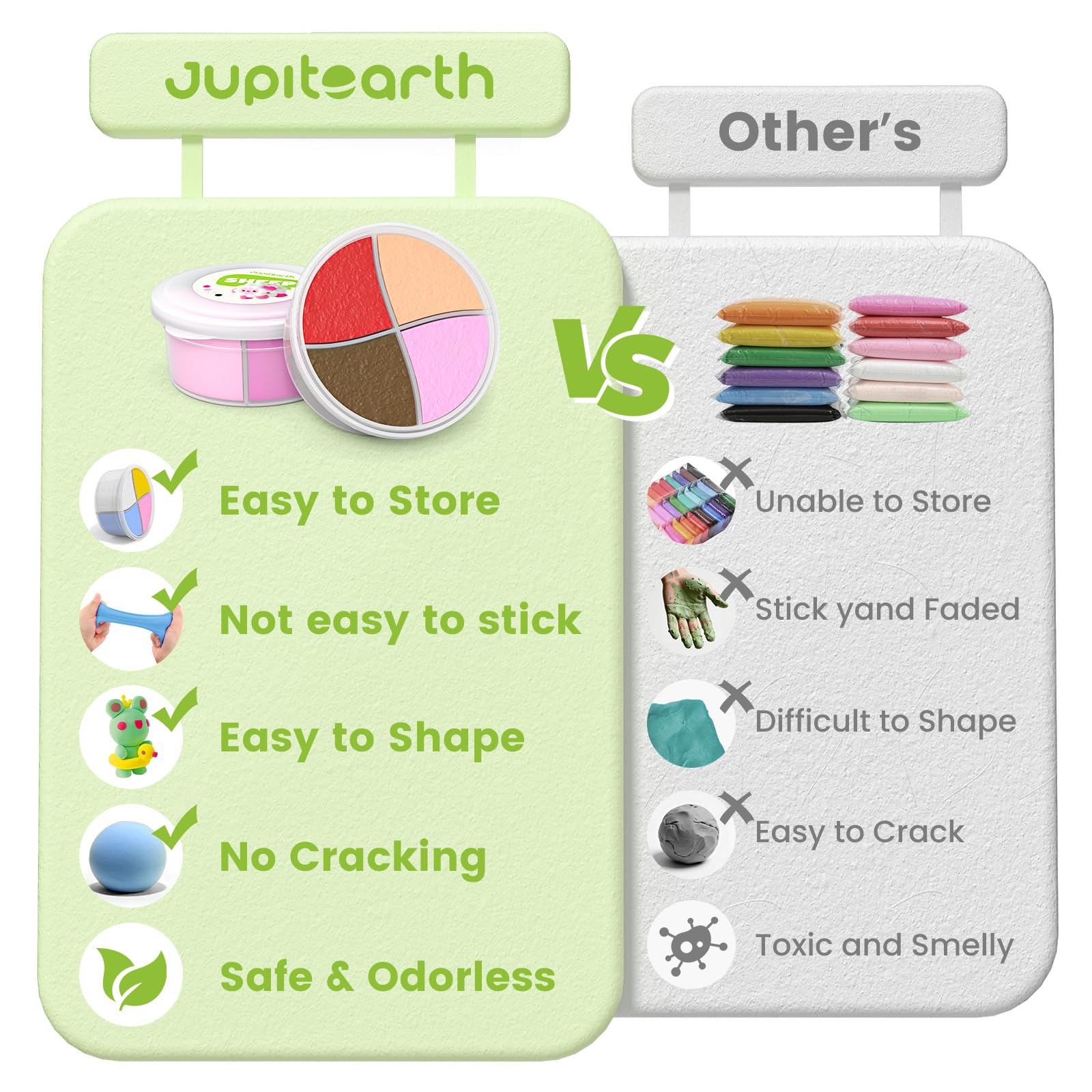 Jupitearth Air Dry Clay,12 Animals Theme Party Foam Clay,Ultra Light Modeling Clay Kit, DIY Art and Home Party Favors