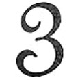 thumbnail image 3 of Spanish Rustic Hammered Wrought Iron Address Number 4 inch 3 (Black), 3 of 4