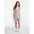 thumbnail image 2 of No Boundaries Woven Cami Top and Shorts Sleep Set, 2-Piece, Women's XS-XXL, 2 of 5