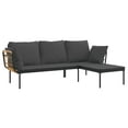 thumbnail image 3 of vidaXL 3 Piece Garden Lounge Set with Dark Grey Cushions Poly Rattan, 3 of 5