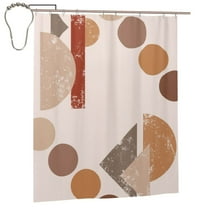 TEQUAN Shower Curtain for Bathroom, Bohemian Geometric Aesthetic Printed Waterproof Polyester Bathroom Curtain with Hooks, 60" x 72"