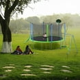 thumbnail image 3 of Baluue 14FT Trampoline with Slide and Swings, Double color cover, Trampoline with Basketball Hoop and Ladder,Outdoor Backyard Trampoline with Net, Capacity for Kids and Adults, 3 of 7