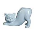 thumbnail image 1 of Cartoon Cat Flower Pot Ceramics Animal Cat Vase Planter for Desktop Ornament Blue, 1 of 8