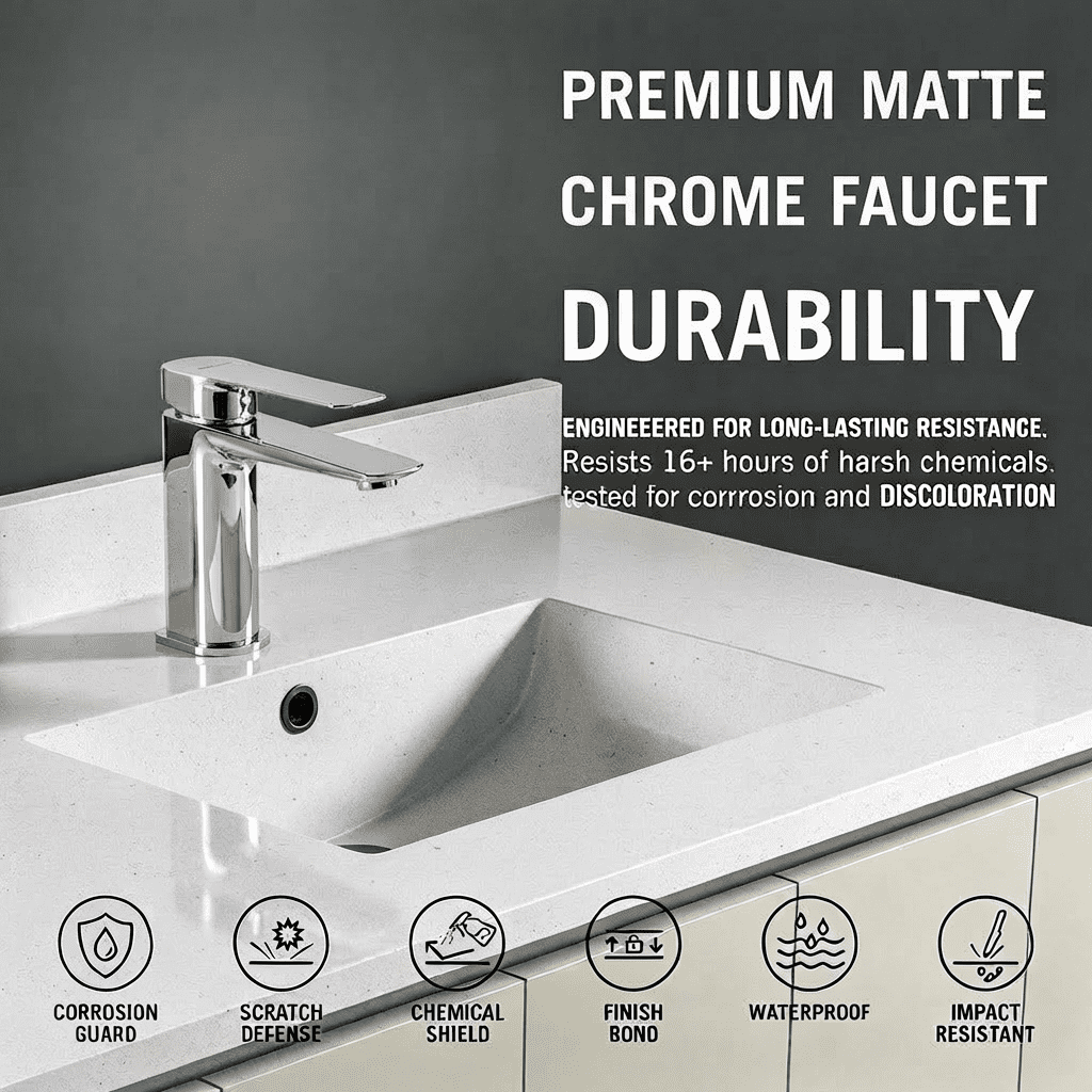 Mango Tile 304SUS Stainless Steel Chrome Bathroom Sink Faucets Faucet