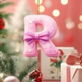 thumbnail image 2 of Pink 26 Alphabet Christmas 2D Acrylic Ornaments - 1pc 3.1in(8cm) Backpack & Car Pendant Decor, Cute Holiday Letter Hanging Accessories, Festive Christmas Alphabet Charms, R, 2 of 7