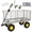 Gray, variant on LuckyNote 4-in-1 Oversized Steel Dump Garden Cart, 880lbs Pullable Mesh Metal Cart, All-Terrain Utility Wagon, Gray