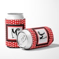 thumbnail image 5 of Letter M Initial Monogram - Red Black Polka Dots Can or Bottle Beverage Insulator Hugger, 5 of 5