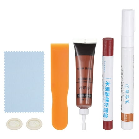 Uxcell Wood Furniture Repair Kit with Spatula for Scratches Cracks Holes, Red Brown