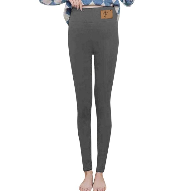 Gibobby Pantimedias Termicas Mujer Pantalones ajustados de invierno para mujer, de cintura alta, gruesos y cálidos, con Control del Abdomen(Gris, S)