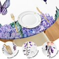 thumbnail image 4 of Purple Flower Butterfly Pattern Round Fitted Tablecloth with Elastic Edge,Dining Table Cover Waterproof,Outdoor Round Tablecloth for Camping,Dining,Indoor and Outdoor, 4 of 7