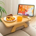 thumbnail image 1 of Sofa Tray Table Clip-On Side Table, Fits Wide Sofa Arms, Foldable Sofa Tray with 360° Rotating Phone Holder, Armrest Table for Eating/Drinking/Snacks/Remote Controls (Rectangular), 1 of 7