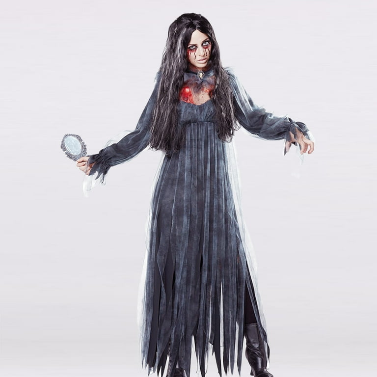 FantastCostumes Women Halloween Zombie Bride Ghost Costumes Delicate Dead  Bride Dress Festival Party Cosplay