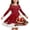 Deep Red, variant on Grblisyd Girls' Dresses Christmas Long Sleeve Fall Dresses Crew Neck Xmas Printed A-Line Dress for Casual or Special Occasions