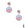 thumbnail image 2 of Delight Jewelry Silvertone Domed Multi Color RVT Pink Crystal Clip on Earrings, 2 of 5
