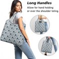 thumbnail image 2 of 5 Pack Foldable Shopping Bag,Light Blue Christmas Tree Pattern Reusable Grocery Bags with Pockets,Large Reusable Tote Bags with Handles Waterproof & Lightweight, 2 of 6