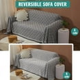 thumbnail image 3 of Sanmadrola Sofa Cover, Couch Covers for 2 Cushion Couch Sofa, Sectional Couch Covers for L Shaped Couch Cover, Living Room Sofa Throws Sofa Slipcovers for Pets, Kids (71"x 102",Loveseat, Gray White), 3 of 10