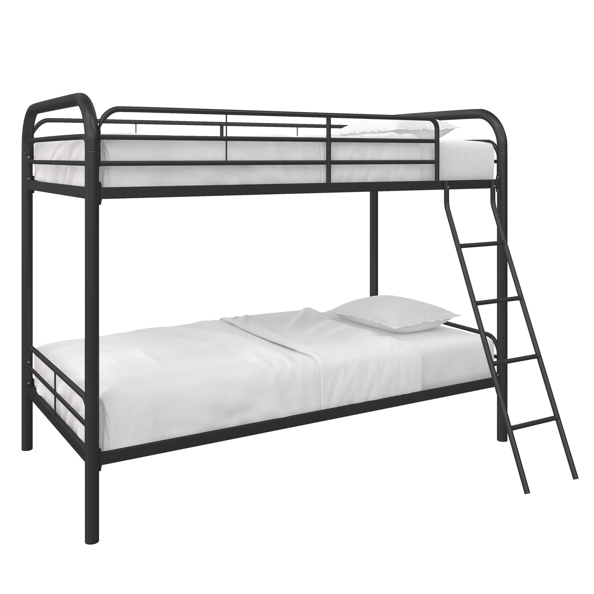DHP Dusty Twin over Twin Metal Bunk Bed with Secured Ladder, Black - image 4 of 9