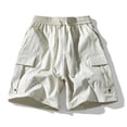 thumbnail image 4 of EOYWHK Mens Work Shorts with Pockets Elastic Waist Stretchy Work Shorts for Men Soft Lightweight Breathable for Casual Lounge Home Beige, Size L, 4 of 9