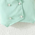 thumbnail image 5 of Mint Green Girls 2 Piece Outfit Set: Sleeveless Double Breasted Vest & Wide Leg Pleated Pants, Kids to Kids Party & Casual Clothes, Polyester Spandex,Size 4-5T, 5 of 9