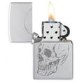 thumbnail image 3 of Zippo Subtle Skull Design Satin Chrome Pocket Lighter, 3 of 6