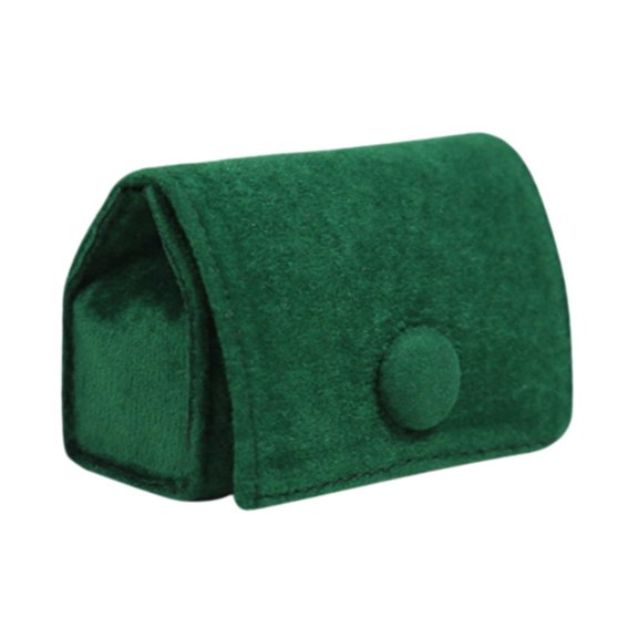 Milageto Earrings Bracelet Ring Bag Mini Button Organizer Bag Portable Velvet Jewelry Box Green
