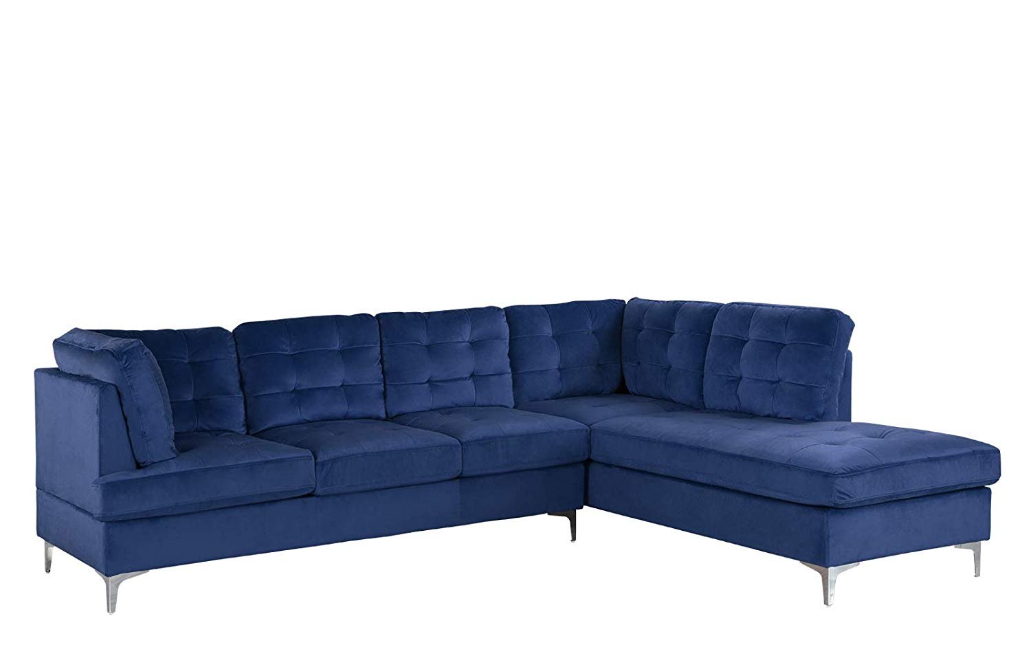 Tufted Velvet 101.1" inch Sectional Sofa, Classic Living Room L-Shape