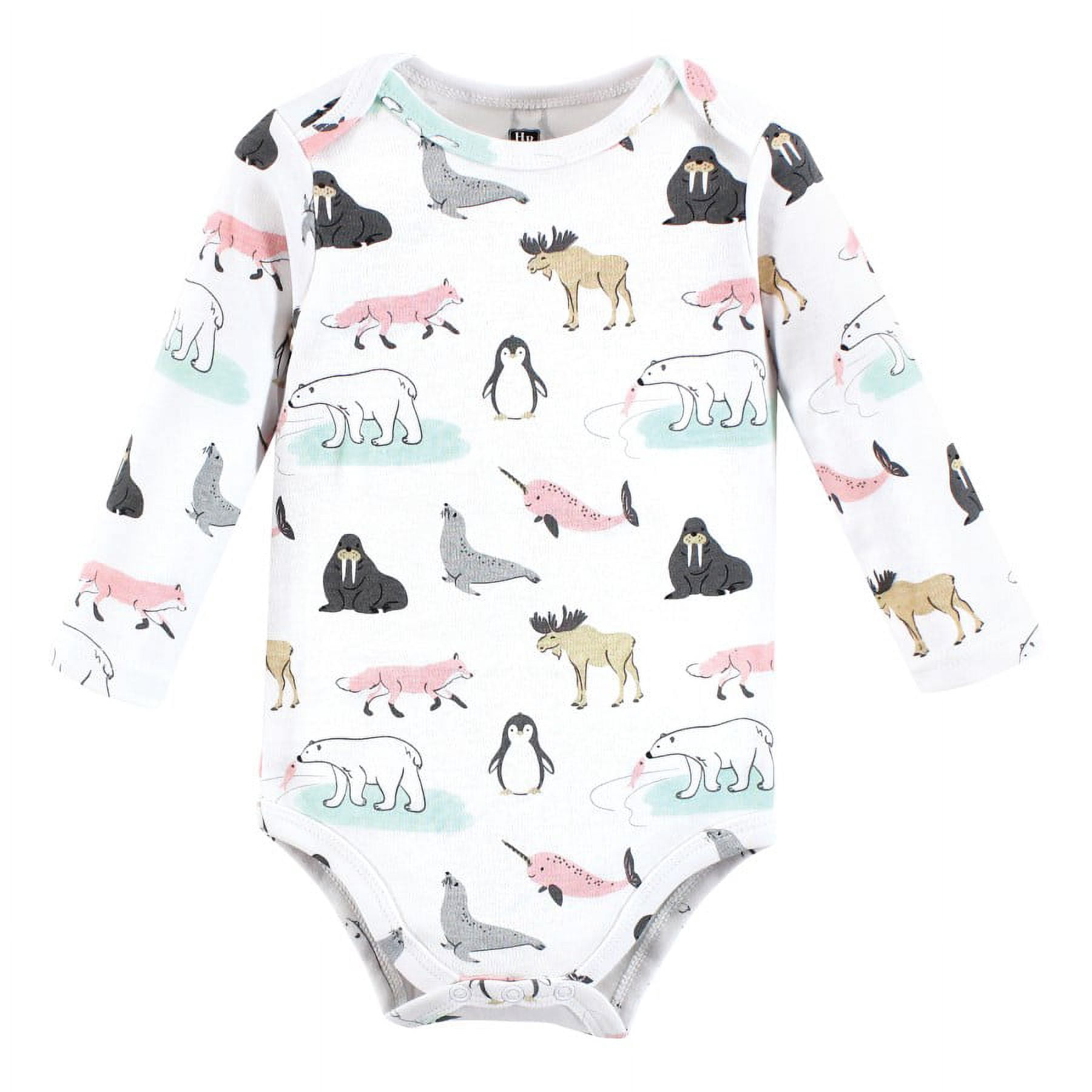 Hudson Baby Cotton Long-Sleeve Bodysuits, 5-Pack, Newborn- 24 Months