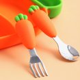 thumbnail image 2 of 1 Establecer Utensilios de zanahorias para niños pequeños Suministros de alimentación de paja de cuchara de cuchara, 2 of 6