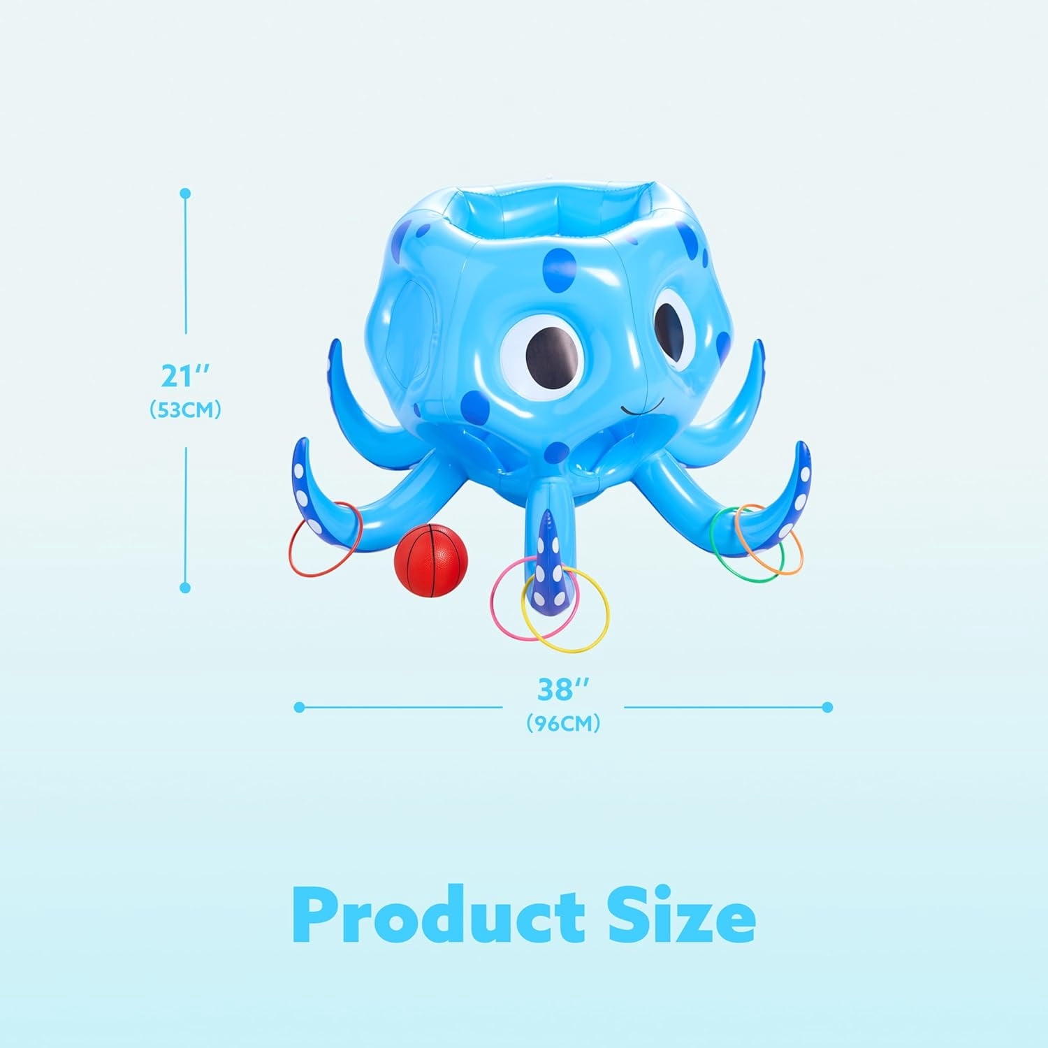 Joyfy Inflatable Octopus Basketball Hoop with Toss Game Set