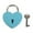 Blue, variant on Esaierr Heart Shaped Padlock,Mini Metal Lock with Key Padlock Couple Wishing Lock 2.3x1.7in