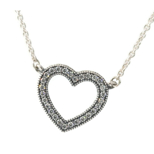Elevated Heart Hearts Of Pandora Necklace Pandora Linked Hearts