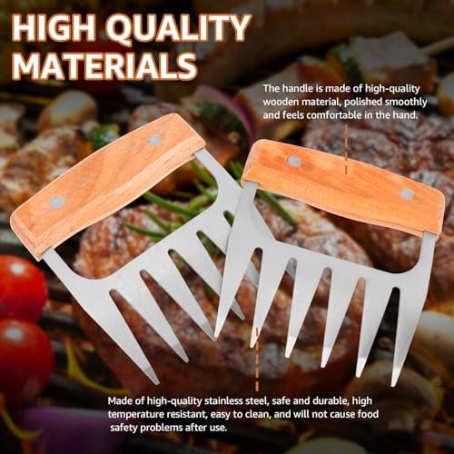 Meat Claws, BBQ Grill Tools for Pulled Pork Shredding, Bear Meat Paws Meat Shredder Claws, Grill Smoker Meat Claws Shredding & Meat Shredder Tool, Smoked Barbecue Grilling Accessor