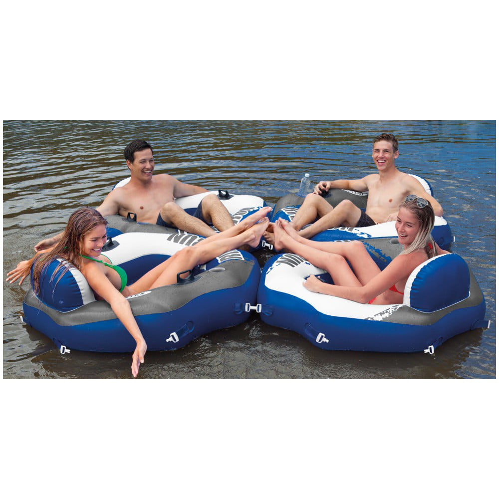 Open Box Intex River Run Connect Lounge Inflatable Floating Water Tube 58854EP 