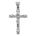 thumbnail image 1 of 14k White Gold Large Religious CZ Fancy Crucifix Charm Pendant (44mm x 30mm), 1 of 2