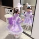 thumbnail image 3 of Anime Sanrioed Kuromi Melody Y2K Kid Girl Lolita Long Sleeved Dress Kawaii Cartoon High-Quality Outfit Cosplay Princess Costume, 3 of 5