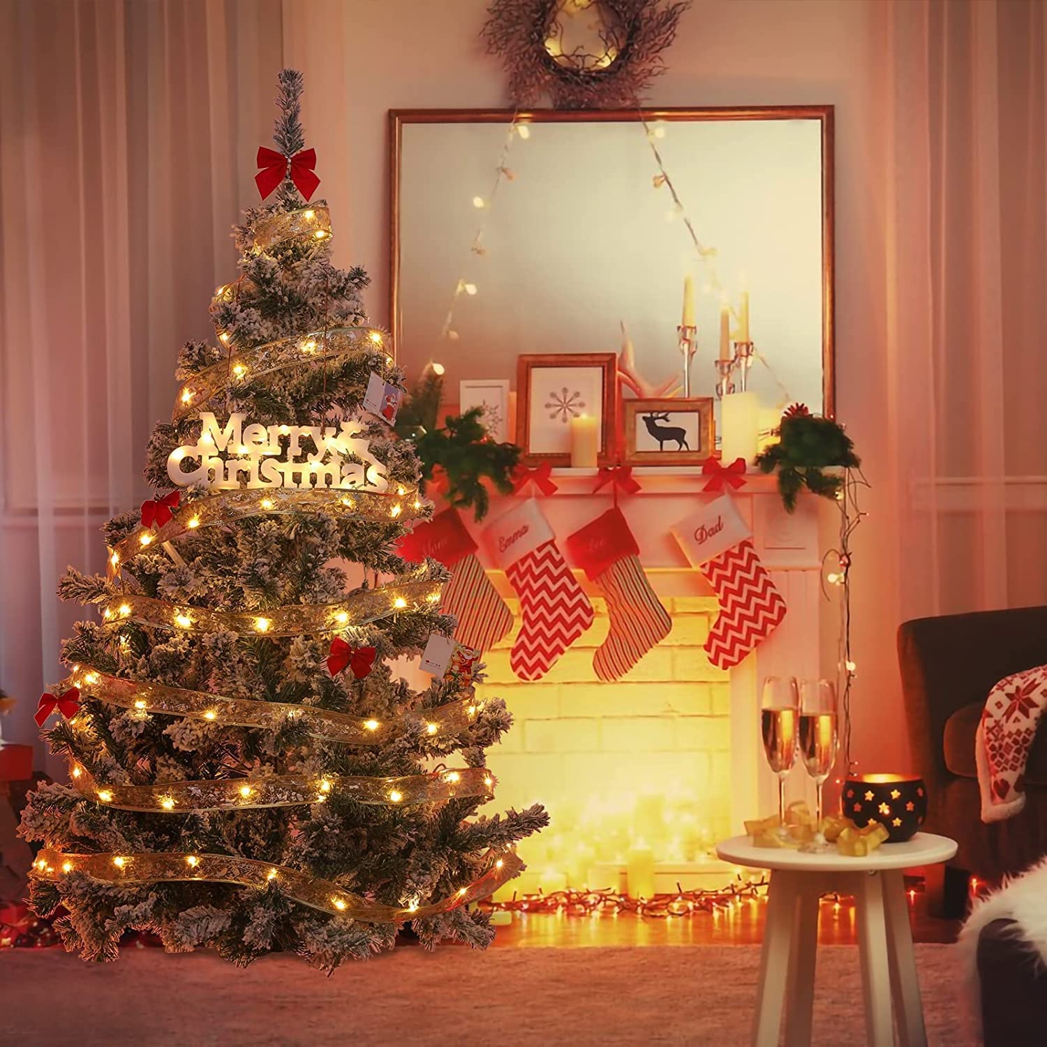 3 Guirlandes Métallisées De Noël – 2 M Chacune, Or Brillant, Pour Sapin Et Décoration - 2