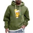 thumbnail image 2 of Pisexur Chandail en Molleton pour Hommes Confortable à Capuche Manches Longues pour Hommes Mode Décontractée Chandails en Molleton à Capuche Col Rond Imprimé Chandail Manches Longues Chandail en Molleton Vert Armée,L, 2 of 5