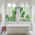 thumbnail image 4 of St Patrick's Day Kitchen Curtains 45 Inch Length, Watercolor Gnomes Shamrock Daisy Green Stripes Tiers Curtains for Bathroom Bedroom Cafe, Light Filtering Window Treatment Drapes 2 Panels 42"Wx45"L, 4 of 8