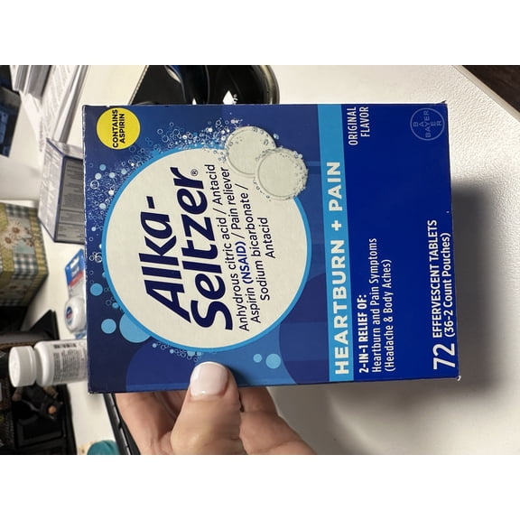 Alka-Seltzer Effervescent Tablets, Original 72 ea (Pack of 2)