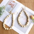 thumbnail image 7 of Curtain Tiebacks Set Natural-Wood Bead Ties Brass Hooks Included Bedroom Decor with 2 Holdbacks, 7 of 7