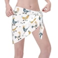 thumbnail image 3 of Bingfone Farm Roosters Women's Sarong Swimsuit Cover Ups Bathing Suit Coverups Chiffon Beach Wrap Skirts, 3 of 7