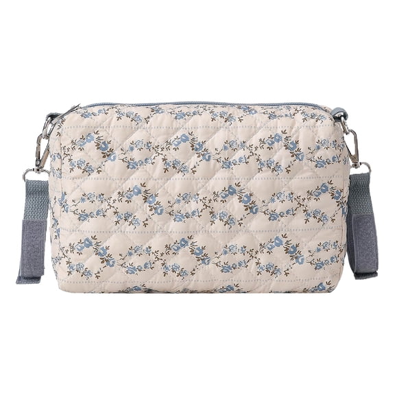 Flower Blue Portable Diaper Wipes Organizer for Travel, Large Capacity Floral Outdoor Diaper Bag, Multifunctional Reusable Pouch for Baby Essentials On The Go